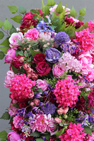 Pink Beauty 2, szeroka girlanda kwiatowa na siatce