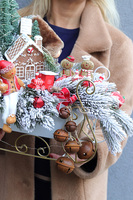 Jadą Sanie, świąteczny stroik LED