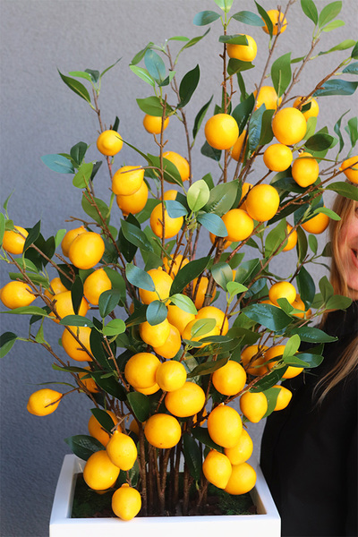 Limone Fiberglass, sztuczne drzewko cytrynowe w donicy