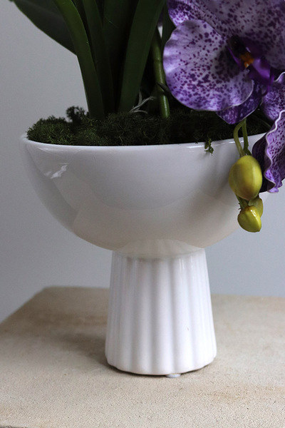 Violet Fantasy, fioletowy sztuczny storczyk w pucharze