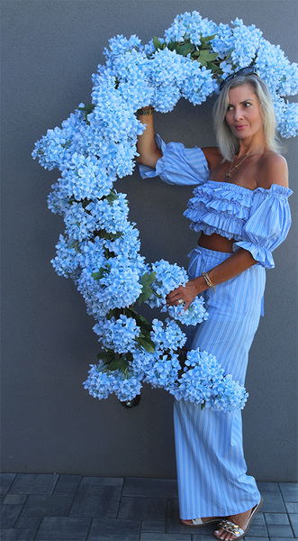 Blue Provance Rich, dekoracyjna girlanda z hortensją	