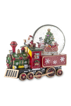 Ekspres Św.Mikołaja, szklana kula śnieżna pozytywka, wym.18x23x11.5cm