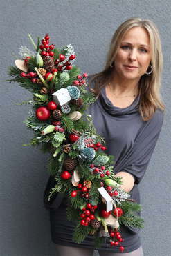 Lasek Bożonarodzeniowy, świąteczna girlanda na stół, dł.60cm