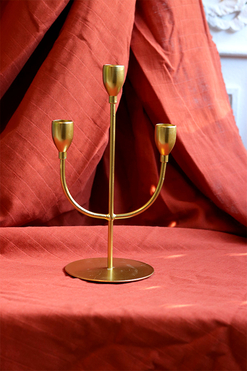 Simple Glamour, świecznik na trzy świece, złoty, wys.25cm