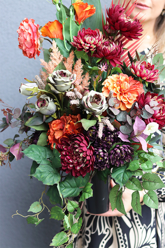 Grandma, jesienny bukiet nagrobny we wkładzie