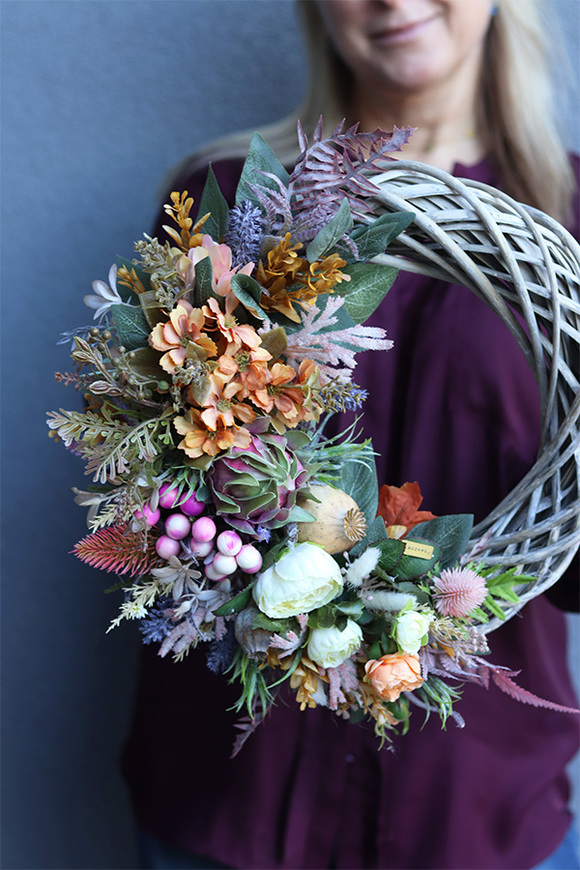 Barbara 2, asymetryczny jesienny wianek