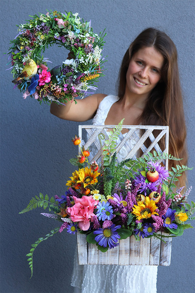 Kolorato, wianek z ptaszkiem, śr.33cm