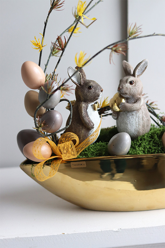 Zakochane Króliki Laos, stroik wielkanocny z zajączkami