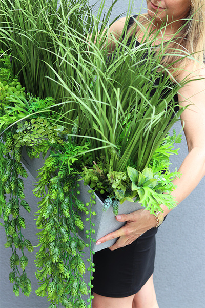 Balconera Agneso 3, ekskluzywna kompozycja z trawami w donicy, wys.70cm