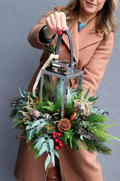 Angelo Winter Forest, srebrny lampion nagrobny