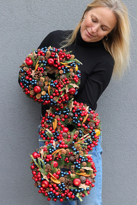 Wigilia Deluxe, świąteczny wianek z suszem