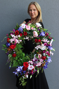 Marassi 2, kolorowy wieniec nagrobny, śr.67cm 