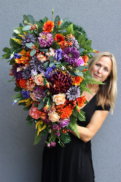 Jesień Życia, jesienna wiązanka nagrobna, dł.82cm    