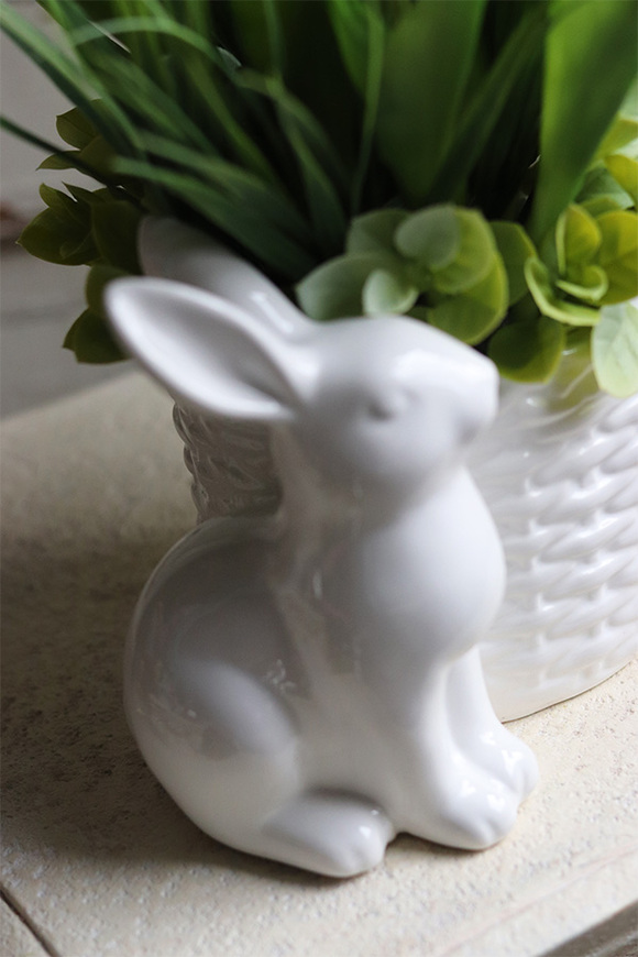 kompozycja wielkanocna z gumowymi tulipanami, Rabbit, wys.34cm