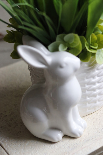 kompozycja wielkanocna z gumowymi tulipanami, Rabbit, wys.34cm