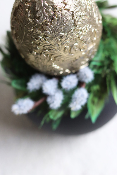 stroik wielkanocny ze złotym jajem, Mini Black, wys.20cm