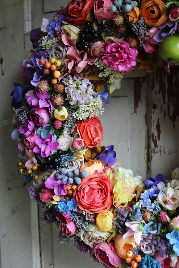 dekoracyjny tęczowy wianek, Ideal 2, śr.50cm