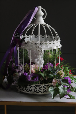 Santo Angelo, dekoracja nagrobna w klatce, wys.57cm  