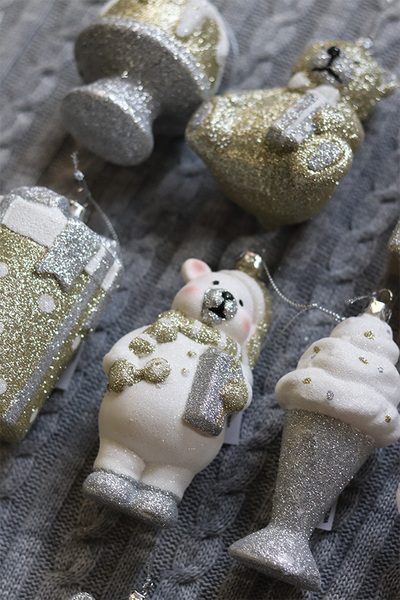 zestaw zawieszek choinkowych Toys, Złoto-Srebrna Kraina