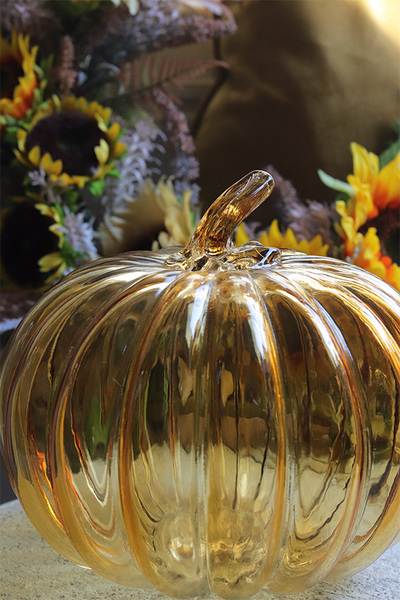 Glass Pumpkin, dekoracyjna dynia szklana	