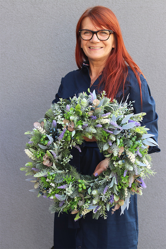 Zieleń to Życie, wianek jesienny z wrzosami, śr.44cm