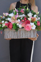 Gefiana, dekoracja w drewnianej skrzynce