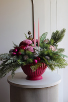 bożonarodzeniowy stroik / kompozycja Christmas Fuksja B, wym.40x45x30cm