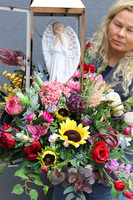 Angelo Garden Mileno, jesienny lampion nagrobny z kwiatami