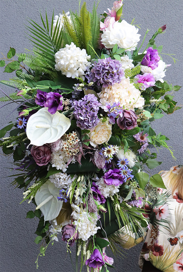 Fioleti, fioletowa wiązanka nagrobna,dł.105cm  