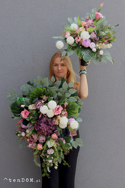 Wspomnienia Violet, bukiet nagrobny we wkładzie, dł.53cm 