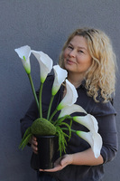 New Design Extra, nowoczesny bukiet nagrobny we wkładzie, dł.55cm