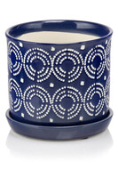 Vieja, ceramiczna doniczka z podstawką