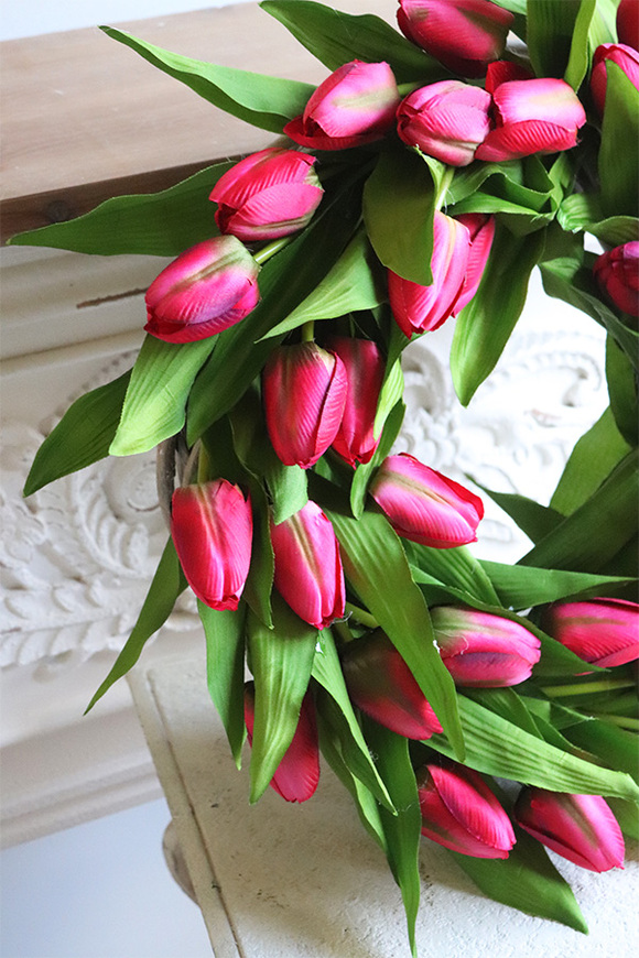 wiosenny wianek Tulipanowy Amarantowy