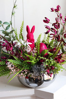 Fuksjowa Wielkanoc Silver, stroik wielkanocny w misie