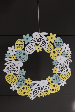 Easter Eggs, wielkanocny wianek zawieszka, śr.38cm