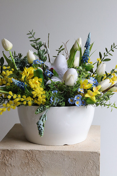 Mimosis 2, stroik wielkanocny z kurami