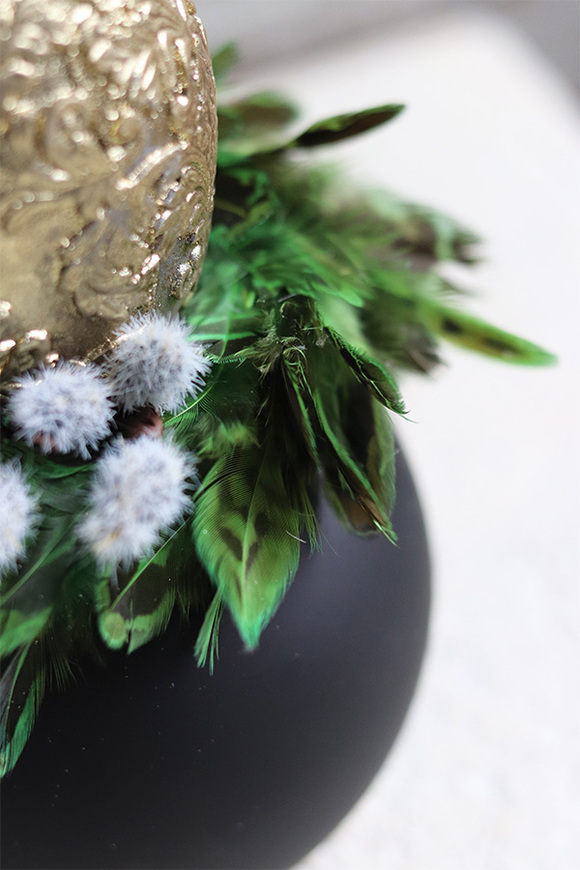 stroik wielkanocny ze złotym jajem, Mini Black, wys.20cm