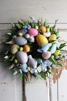 Moko Easter Pastelle B, wielkanocny wianek na drzwi, śr.24cm