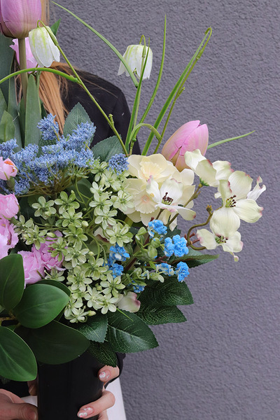 Tulippo Pink 2, komplet dekoracji nagrobnych