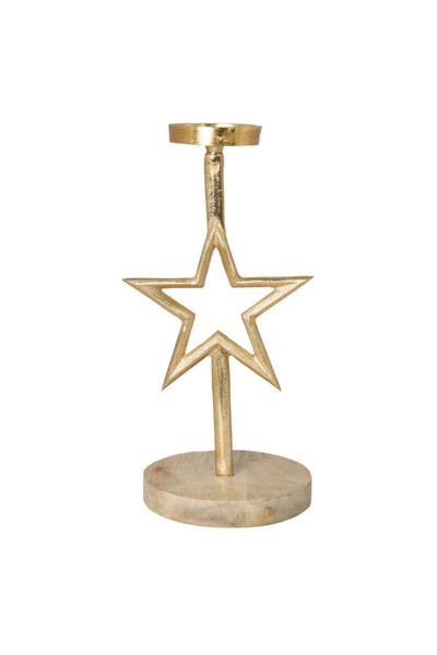 Xmas Gold, świąteczny świecznik złoty z gwiazdką