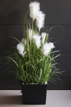 Regina White Saute, sztuczna trawa do twojej donicy, wys.134cm 