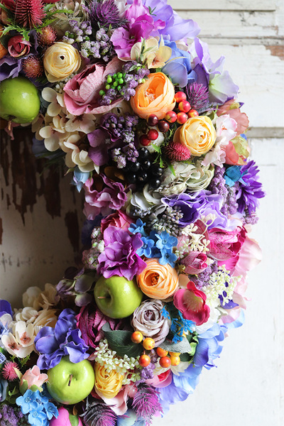 dekoracyjny tęczowy wianek, Ideal 2, śr.50cm