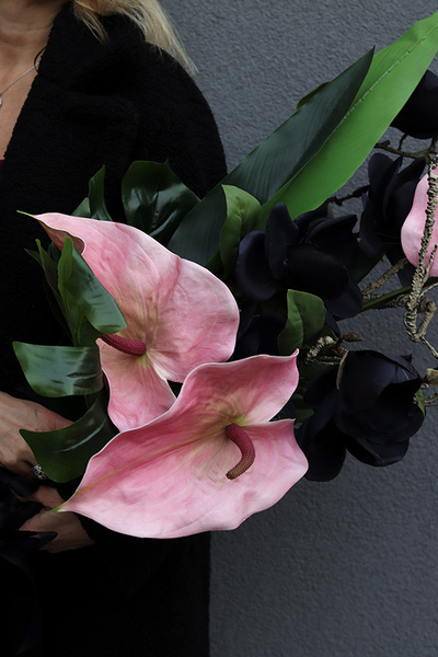 Czarna Magnolia, bukiet nagrobny do położenia