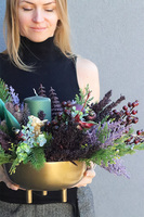 Deluxe Nera 2, fioletowy stroik świąteczny