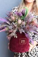 Wiśniowa Medina Big, welurowy flowerbox jesienny