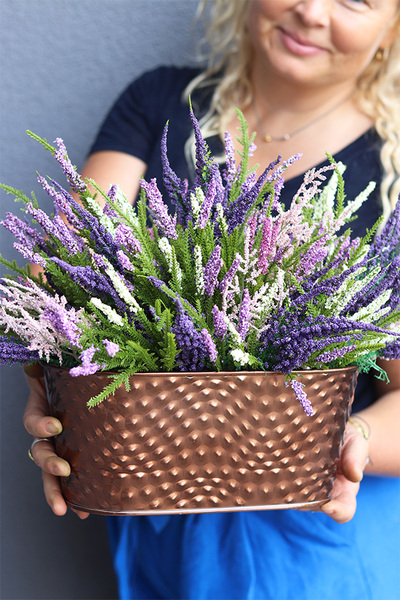 Wrzosowisko Trio, kompozycja kwiatowa w donicy