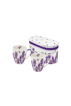 Lawenda&Pszczoły, porcelanowy kubek z pudełkiem, kpl.2szt, poj.350ml