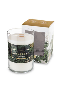 Monstera, świeca zapachowa, wym.15x10cm