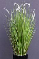 Grande Fiberglass Black Cottage, sztuczna trawa w donicy