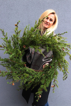 wianek świąteczny z modrzewia Big Saute, rozp.87cm